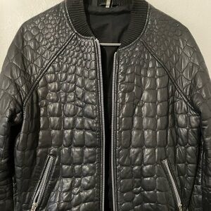 TOPSHOP ,  black, real leather piel bomber